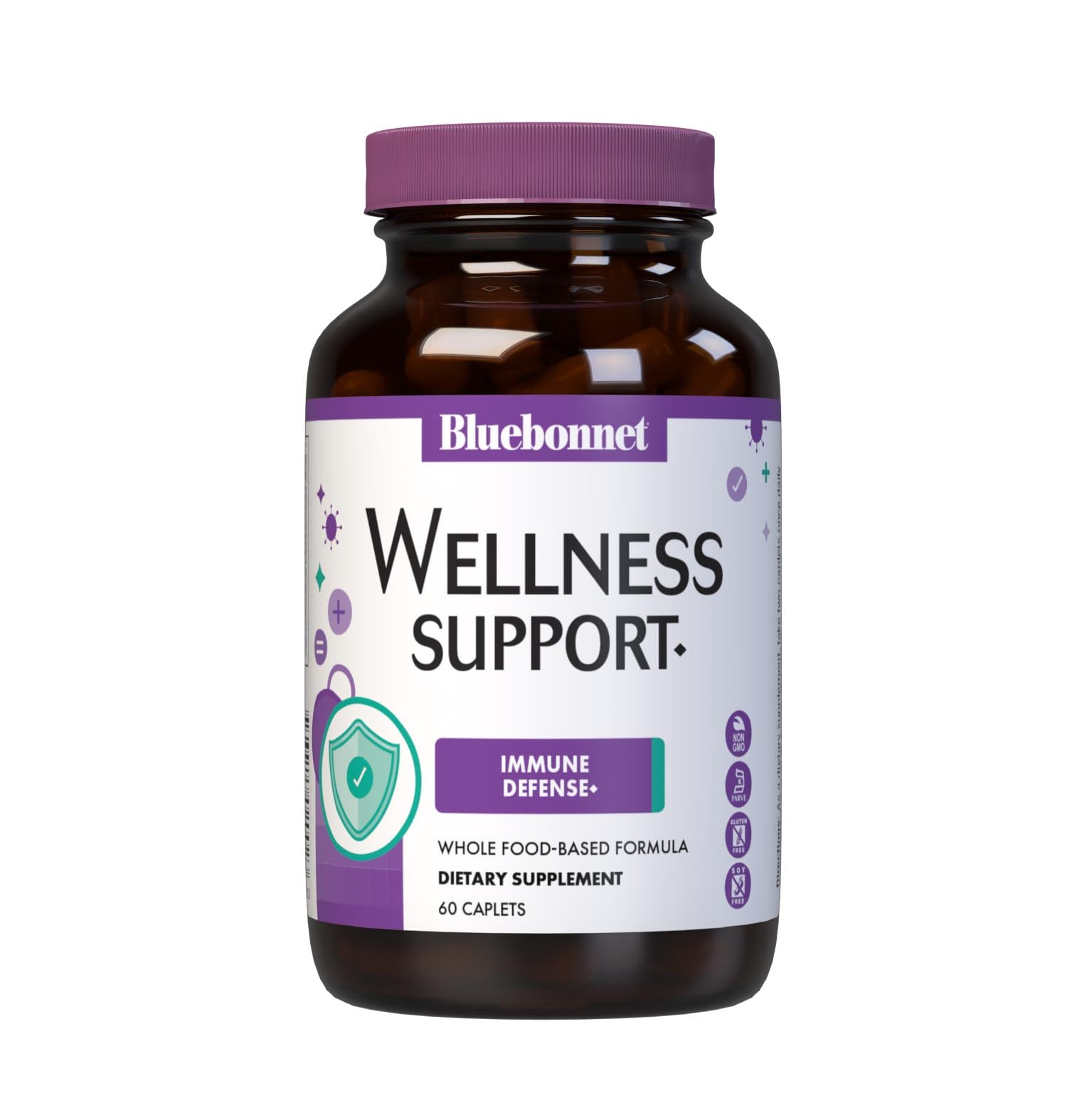 BlueBonnet Caplets – boîte montrant la défense immunitaire et le format pratique.