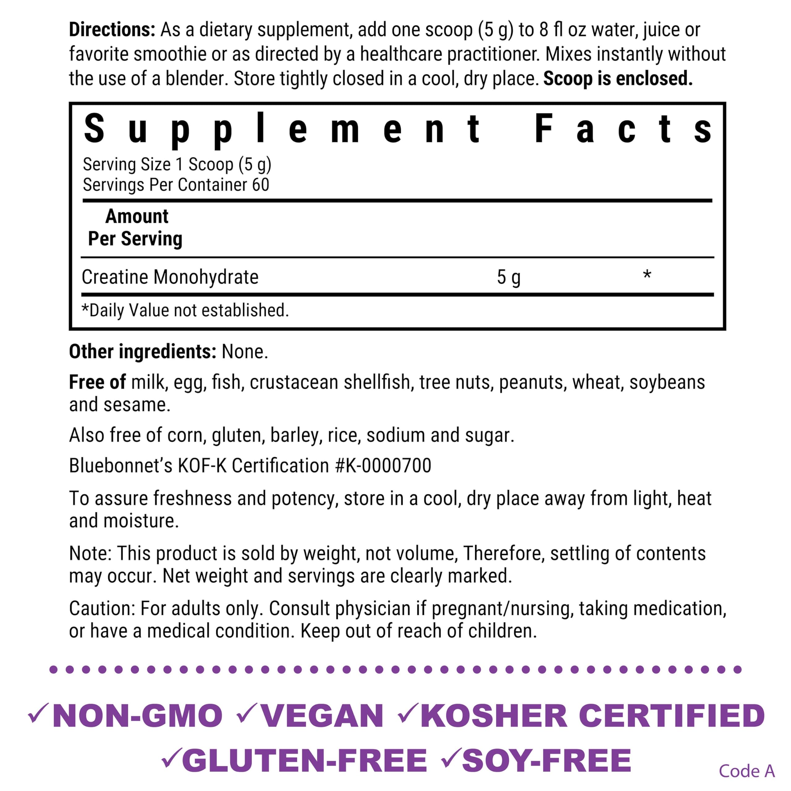 BlueBonnet Créatine Monohydrate - doseur : dosage précis pour vos séances.