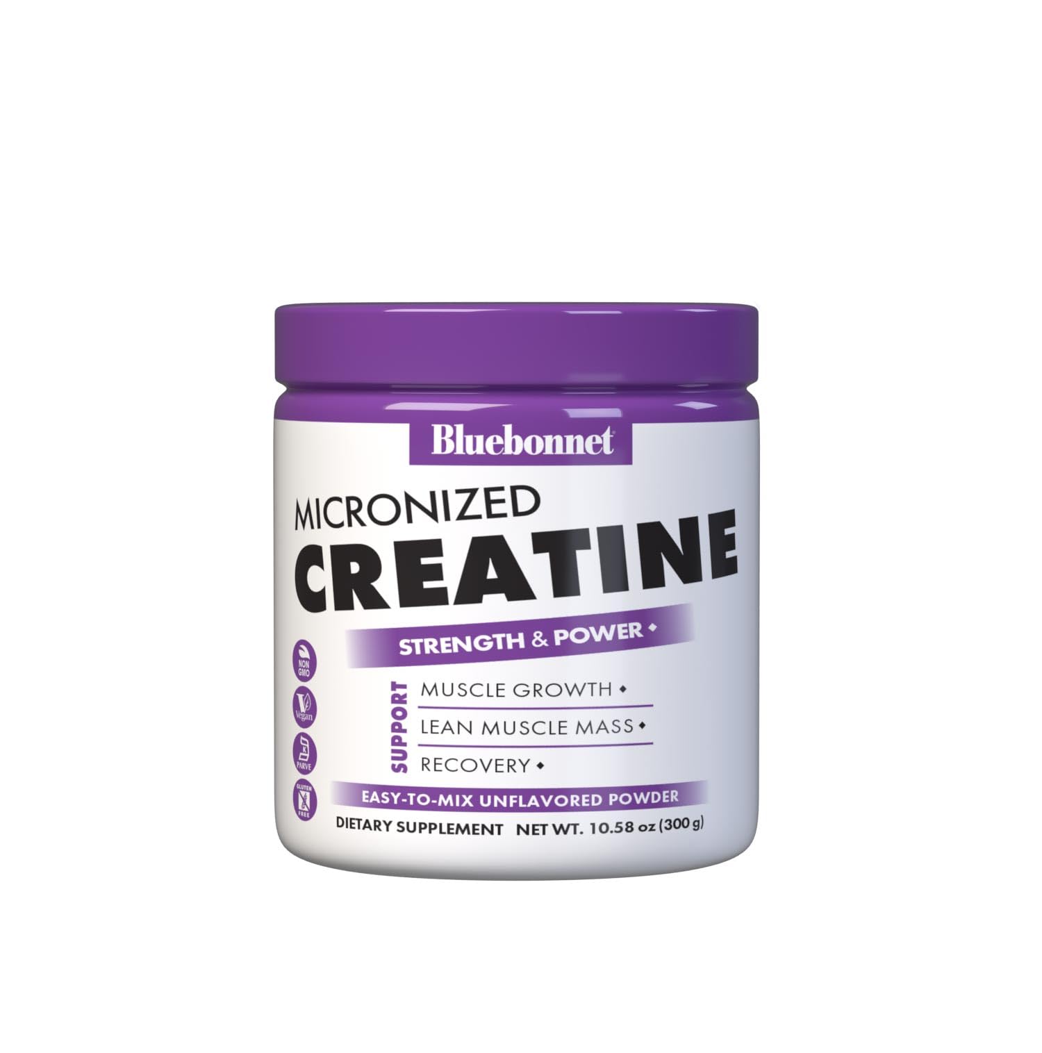 BlueBonnet Créatine Monohydrate - poudre micronisée : facilite le mélange et l’absorption.