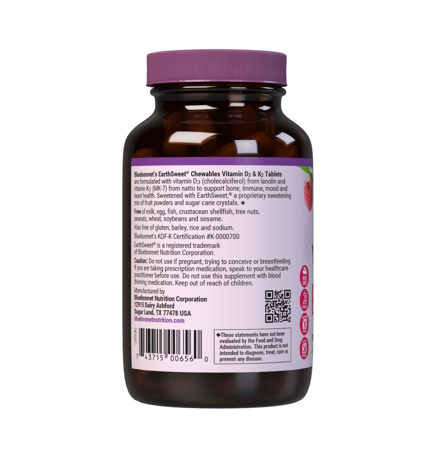 Ensemble de tablettes BlueBonnet EarthSweet, dose quotidienne facile à prendre.