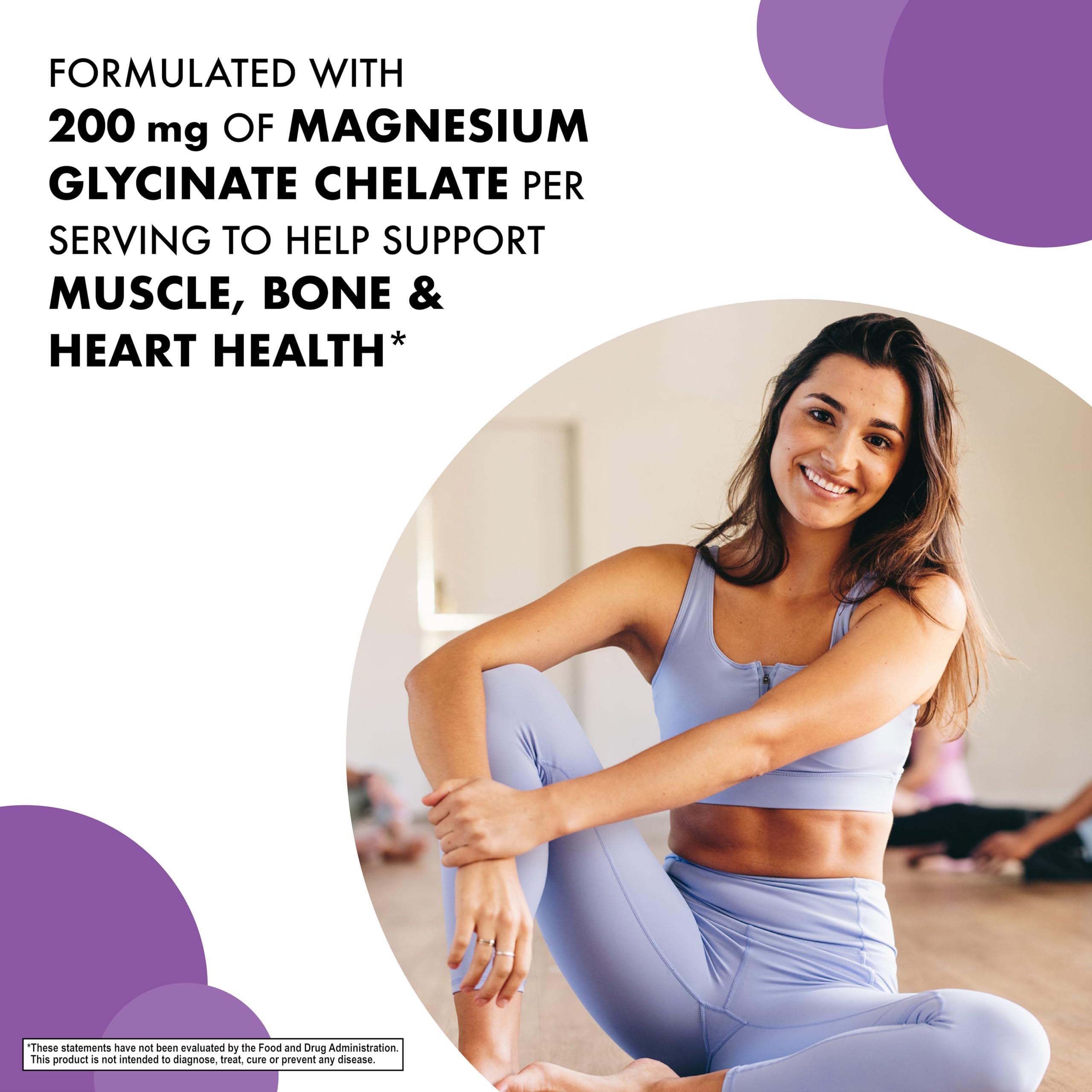 BlueBonnet Magnésium Bisglycinate, capsules végétales, format pratique en déplacement