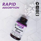 BlueBonnet Magnésium Citrate 400 mg, emballage certifié casher et vegan.