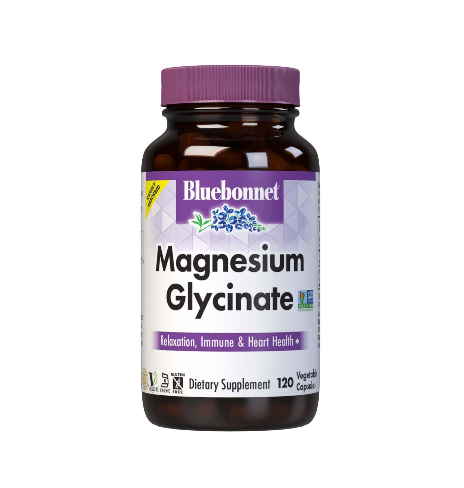 Bluebonnet Magnésium Glycinate 400 mg – bouteille avec capsules pour l’usage quotidien.