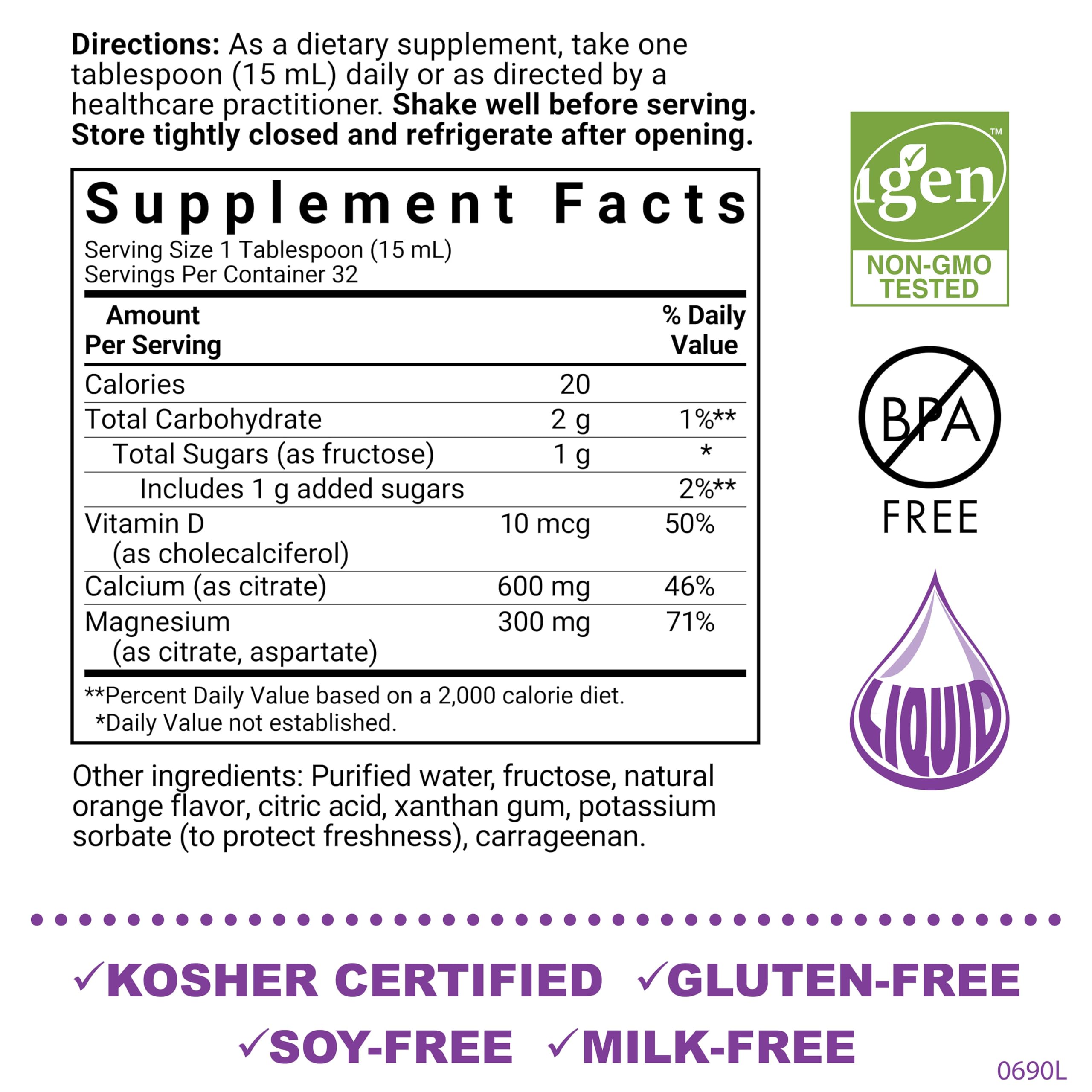 Étiquette BlueBonnet montrant calcium citrate et magnésium citrate pour une utilisation informée.