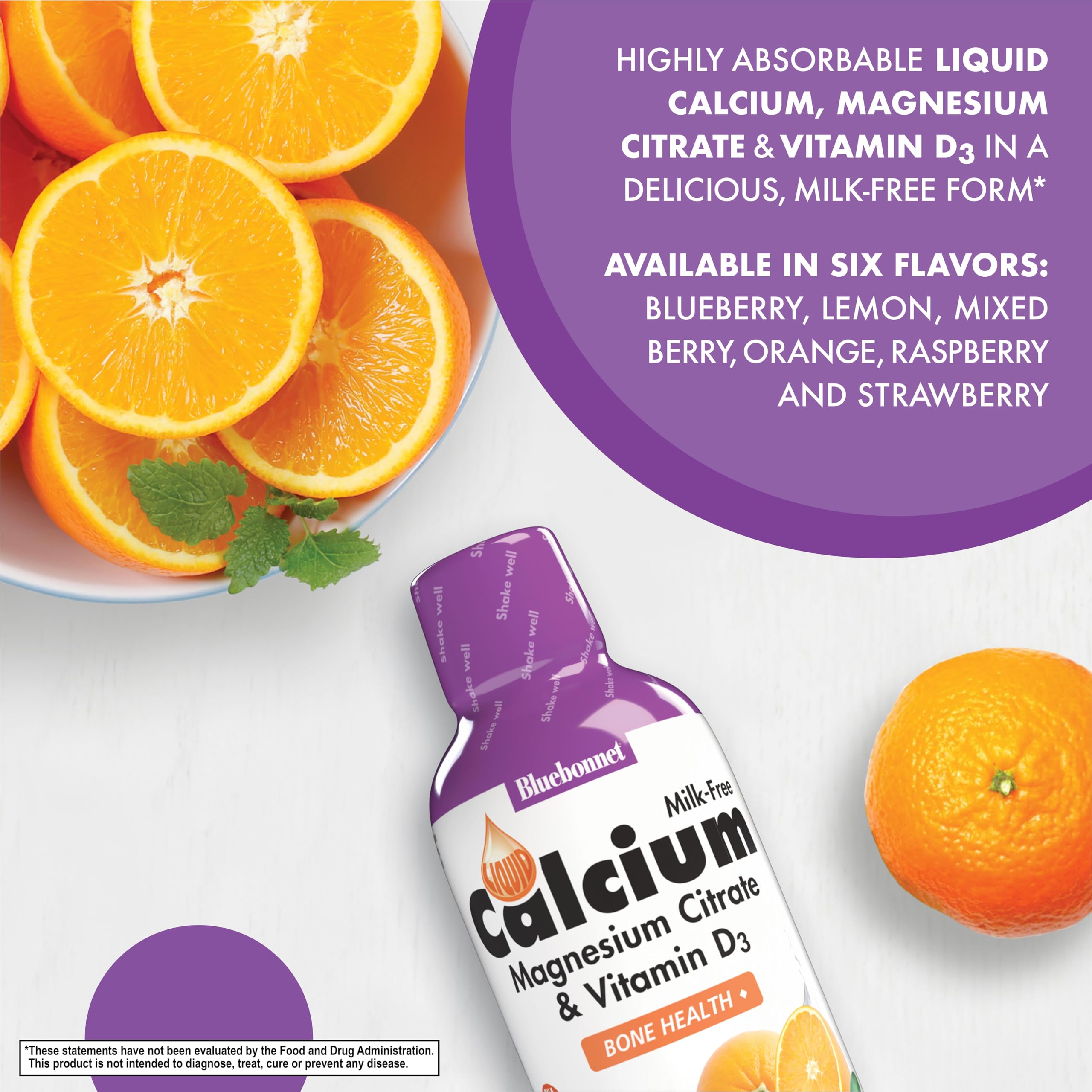 Liquide couleur orange, saveur agréable pour une supplémentation facile.