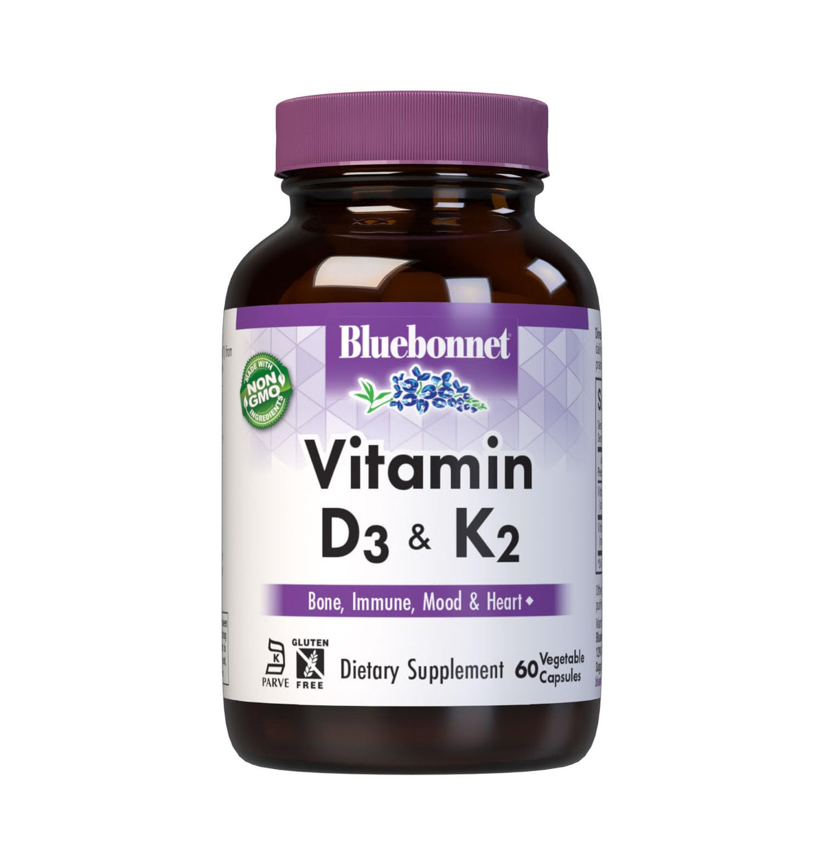 BlueBonnet Nutrition Vitamine D3 K2 – bouteille: soutien potentiel à la routine bien-être.