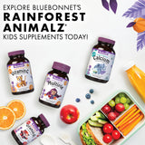 Bluebonnet Rainforest Animalz bouteille et étiquette, transport sûr et pratique.