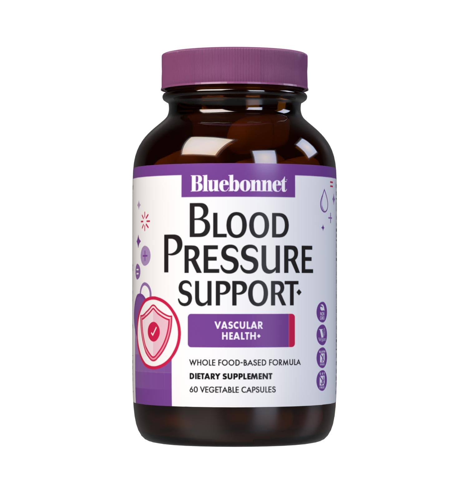 BlueBonnet soutient tension artérielle – bouteille, formule naturelle pour équilibre potentiel.