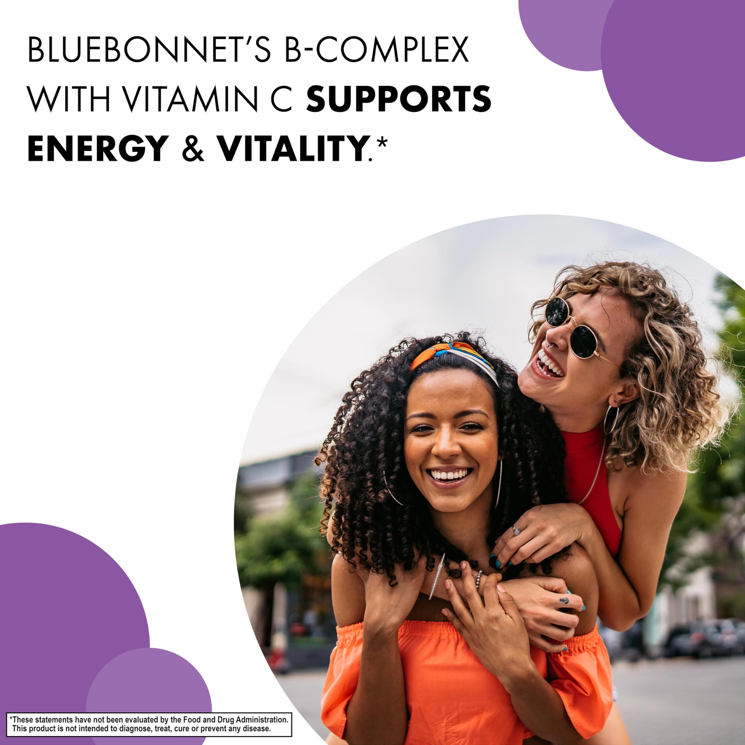BlueBonnet Stress B Complex, ingrédients: source potentielle d'énergie et de vitalité.