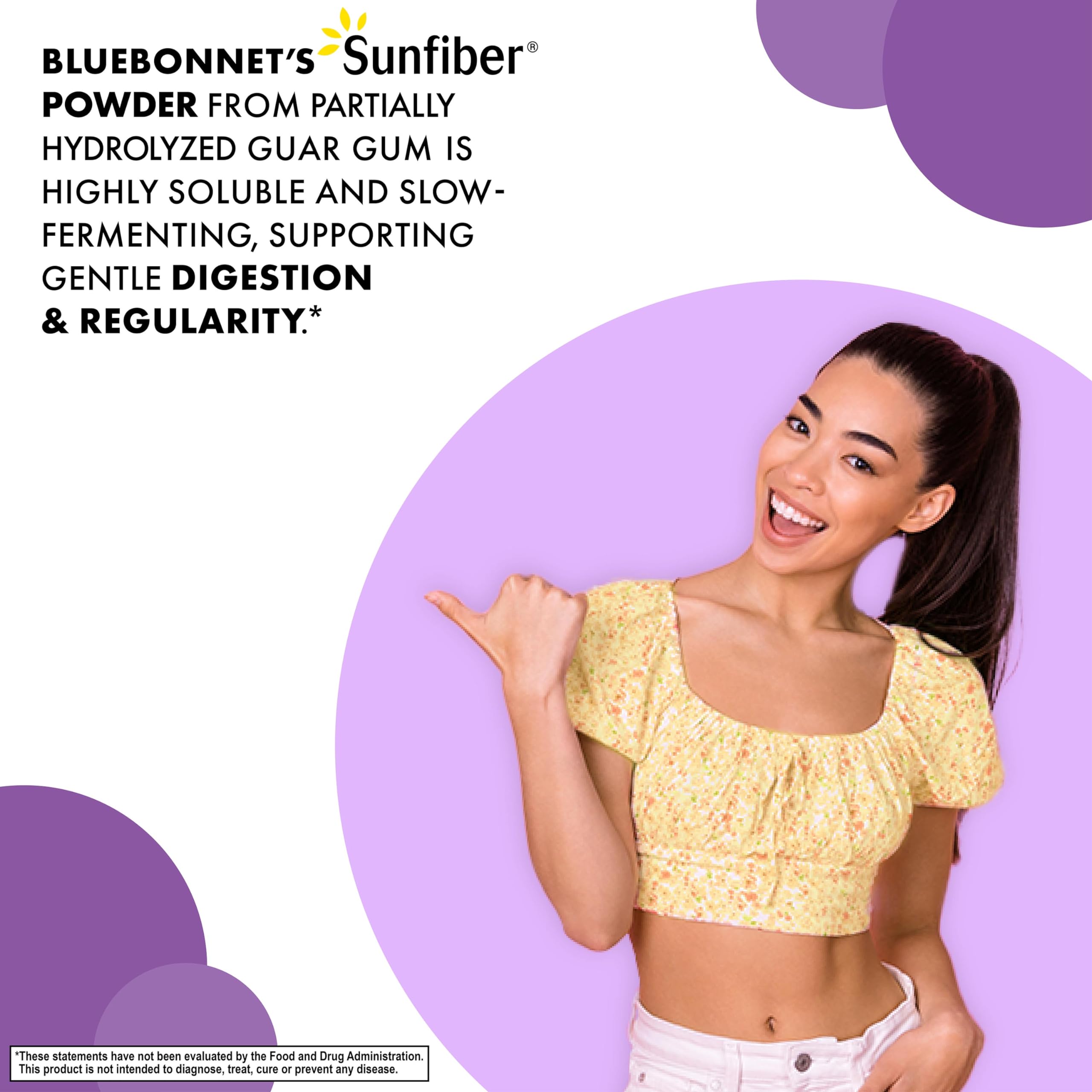 BlueBonnet Sunfiber prebiotique-benefices peut soutenir une flore intestinale équilibrée.