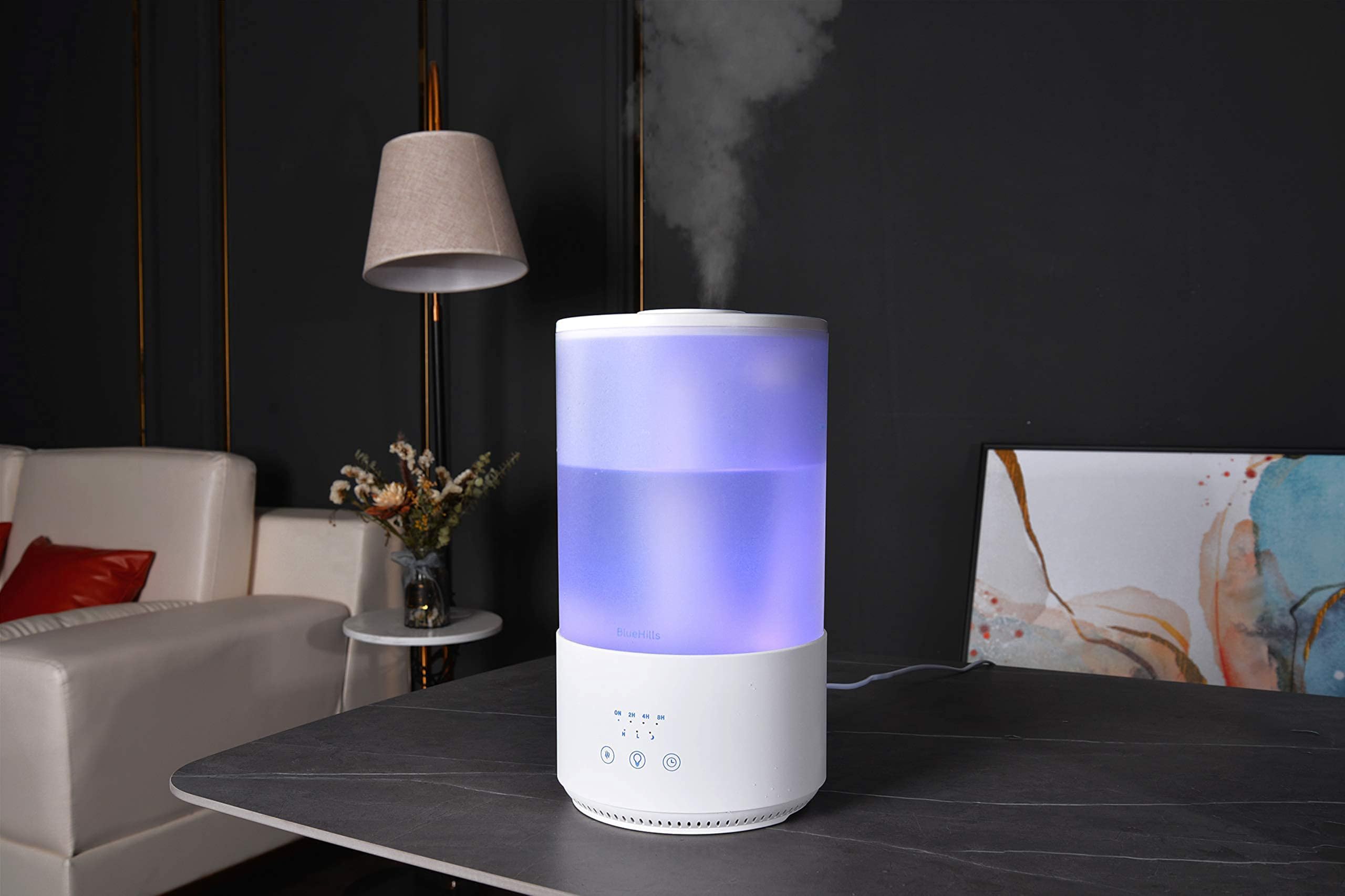 BlueHills Diffuseur DEL – sept couleurs pour personnaliser l'ambiance.