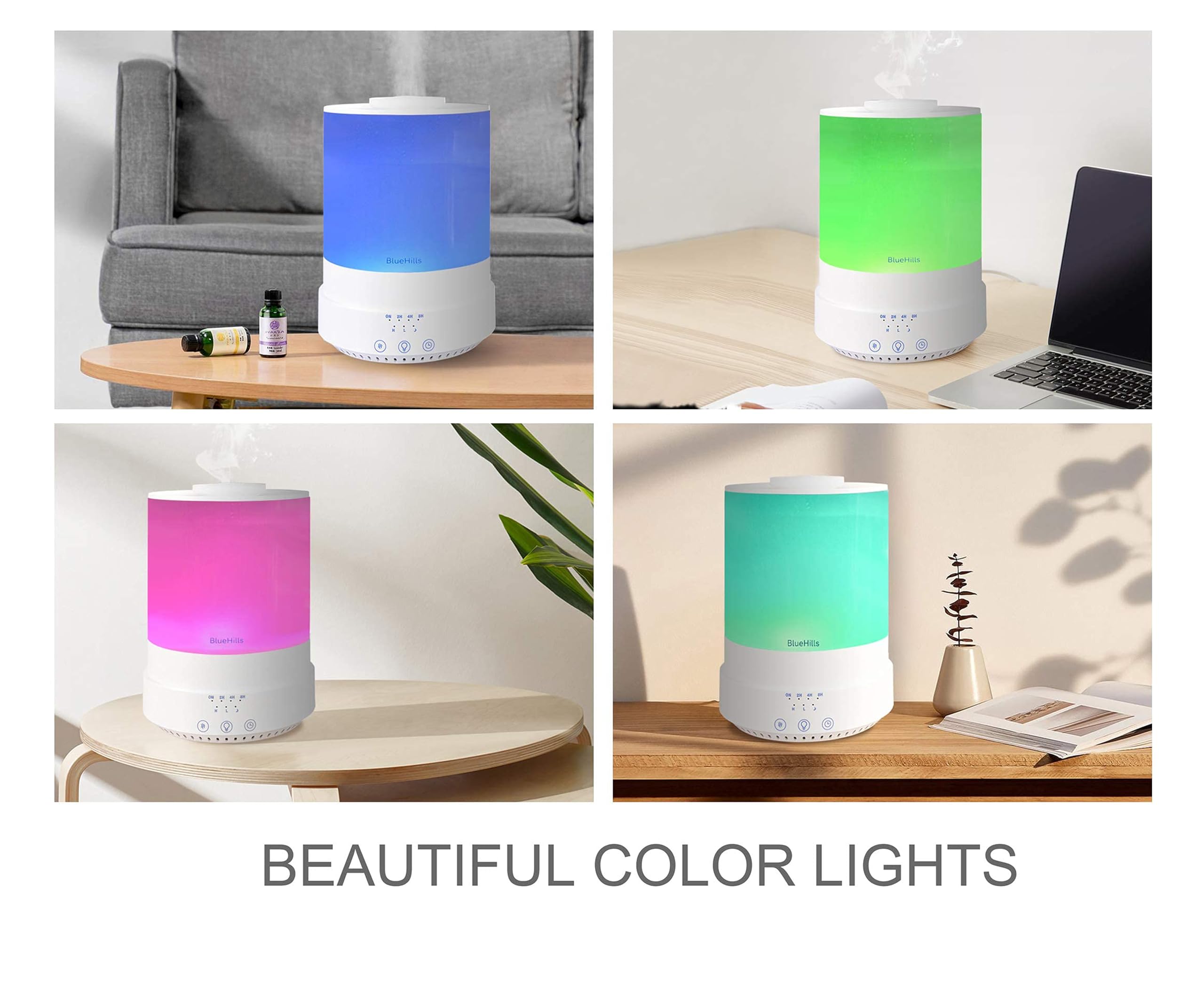 BlueHills diffuseur-huiles-essentielles-longue-duree diffusion sur plusieurs heures