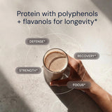 Blueprint Bryan Johnson Boisson Protéine Chocolat Vegan Verre: protéine propre pour l'entraînement.