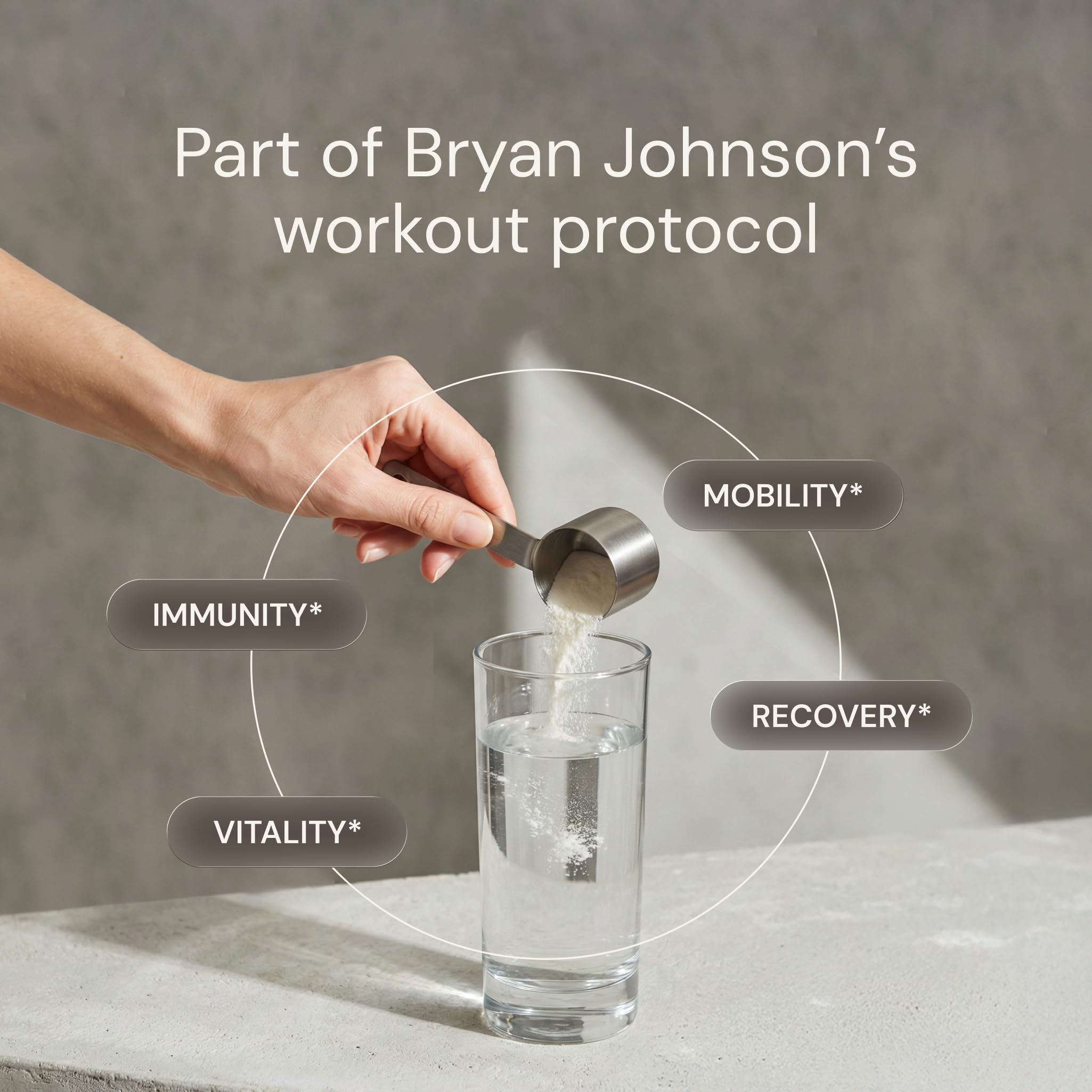 Blueprint Bryan Johnson, collagène en poudre pour smoothies, sans grumeaux.