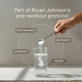 Mélange rapide dans eau ou smoothie avec Blueprint Bryan Johnson Creatine sans goût.