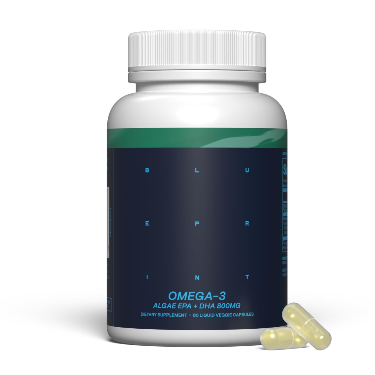 Blueprint Bryan Johnson Omega-3 algue EPA/DHA 800 mg pour le bien-être cognitif