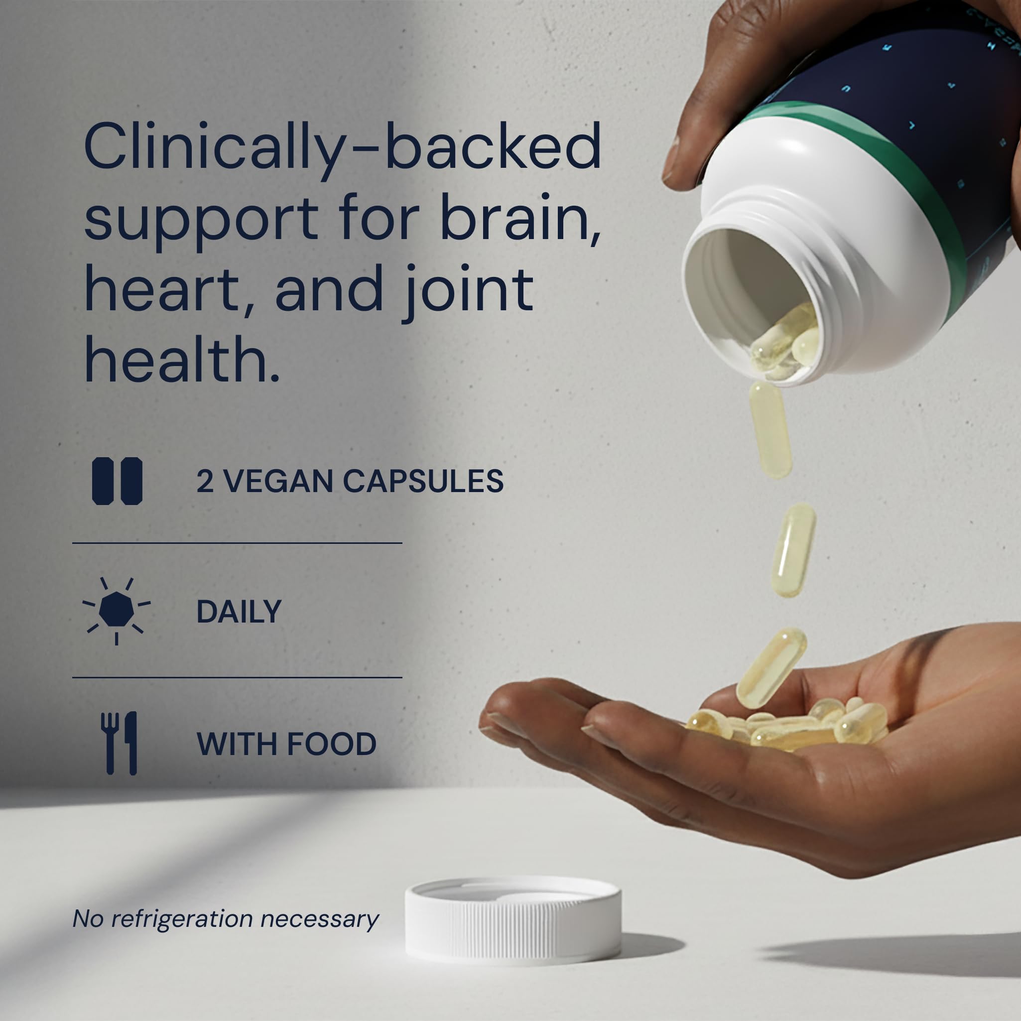 Arôme citron doux sur les capsules Omega-3 Blueprint Bryan Johnson