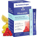 Blueshift Electrolytes: sachets citron-framboise pour hydratation rapide et sans sucre.