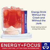 Sachet détail poudre Blueshift Energy Focus, énergie propre et sans sucre