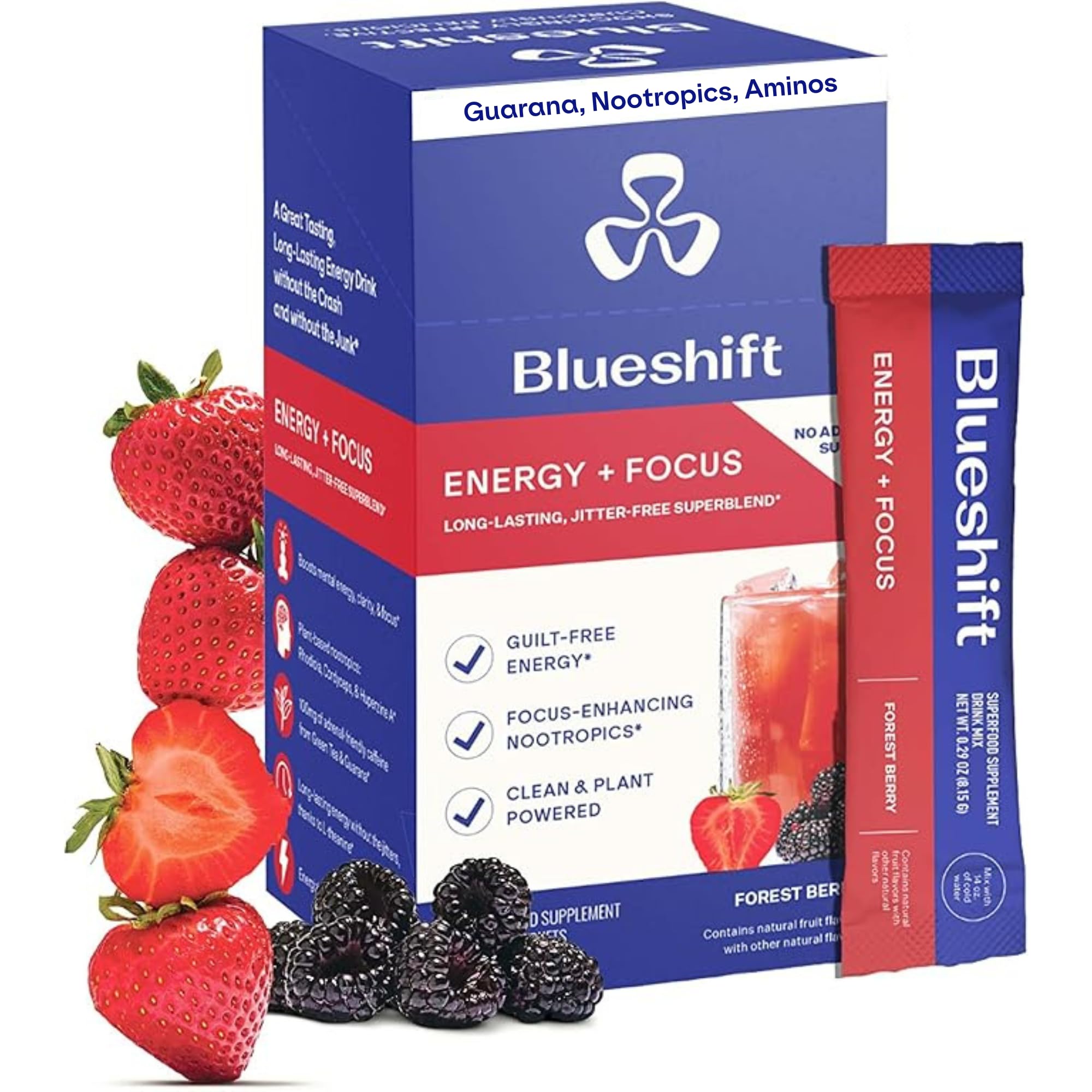 Blueshift Energy Focus sachets 10, énergie durable et concentration possible