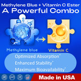 Capsules Bluesun Methylene Blue – dosage exact de 12 mg avec vitamine C ester.