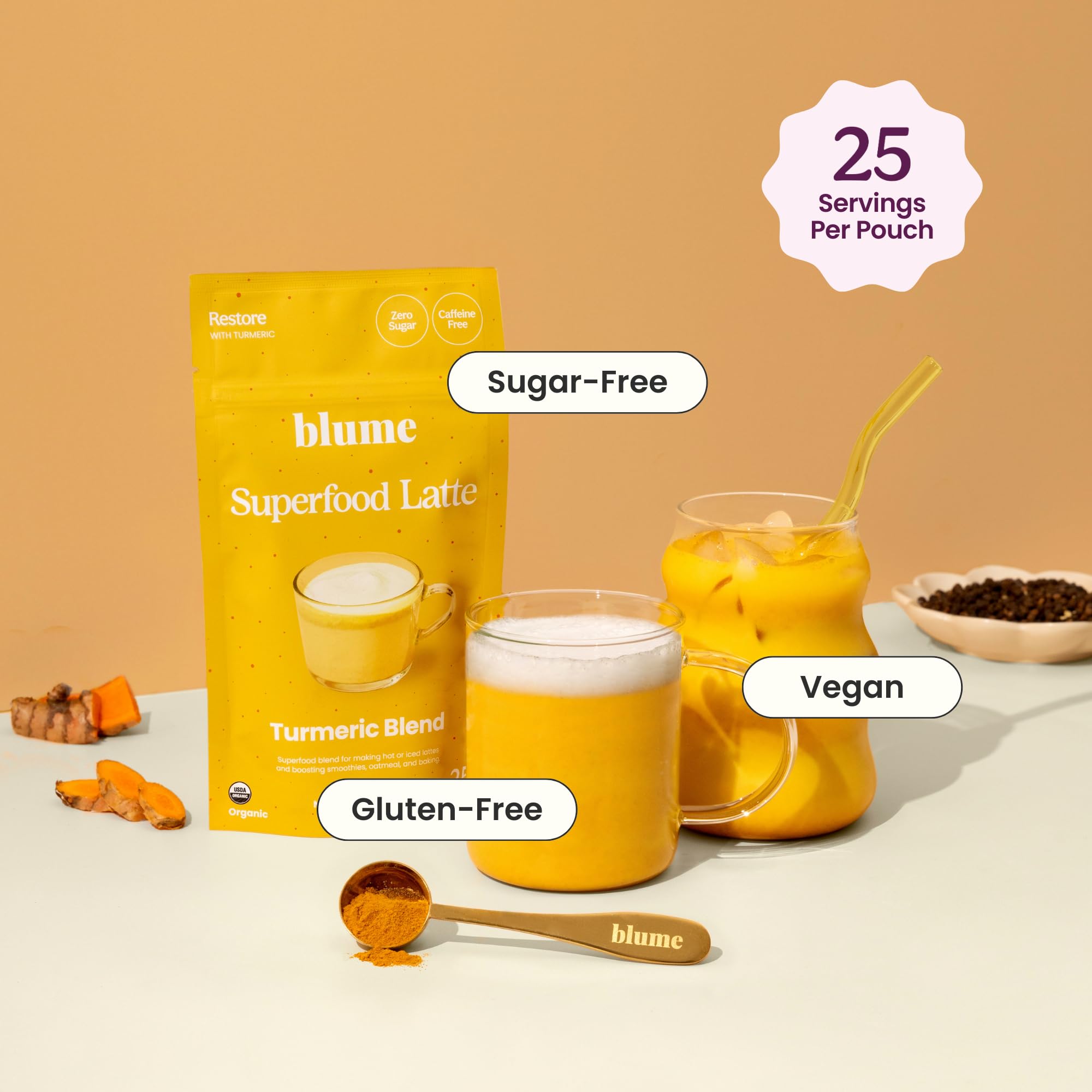 Blume Latte: cardamome et épices apportant chaleur aromatique à chaque gorgée.