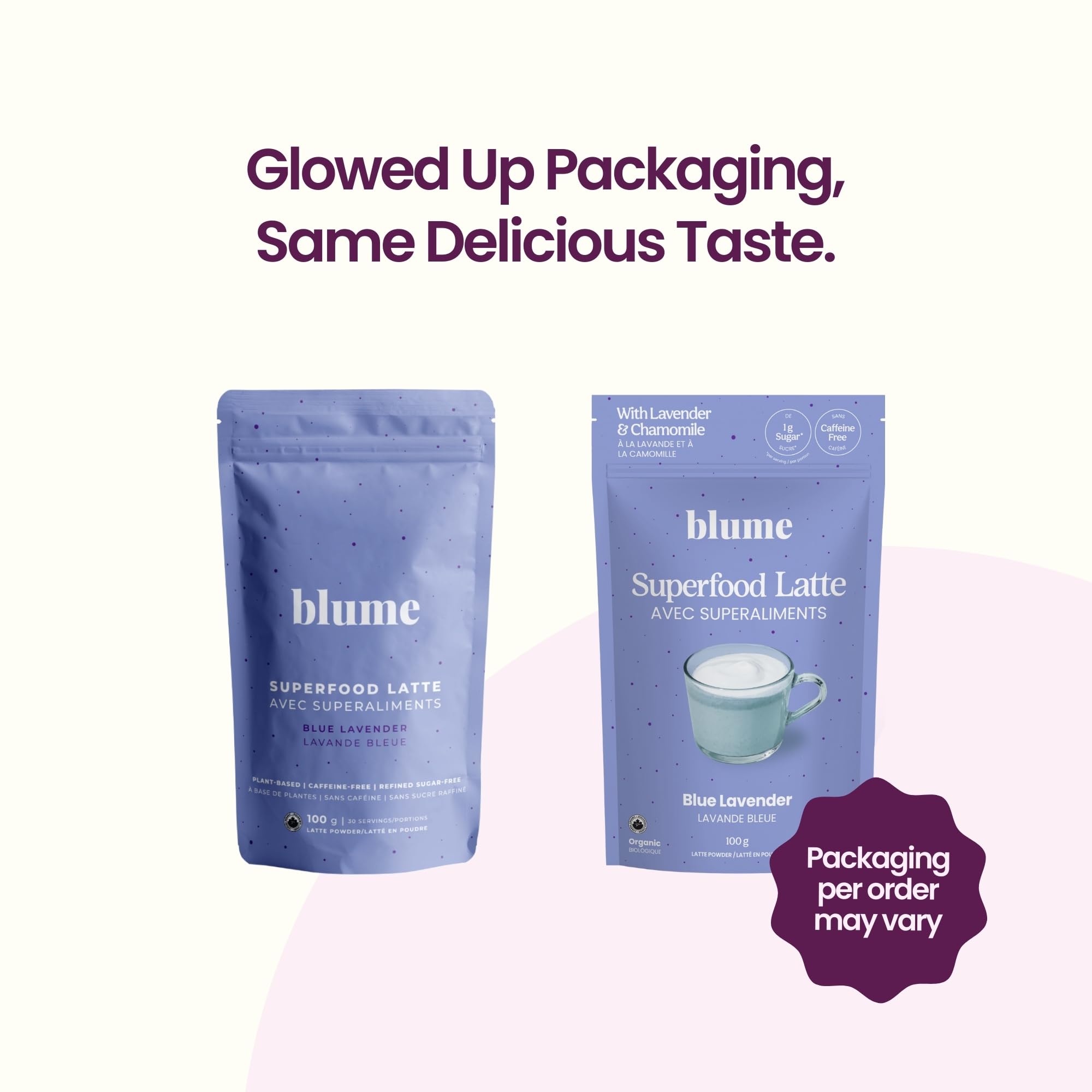 Blume Latte Polyvalent pour smoothies et bols, potentiel enrichissant le petit-déjeuner.