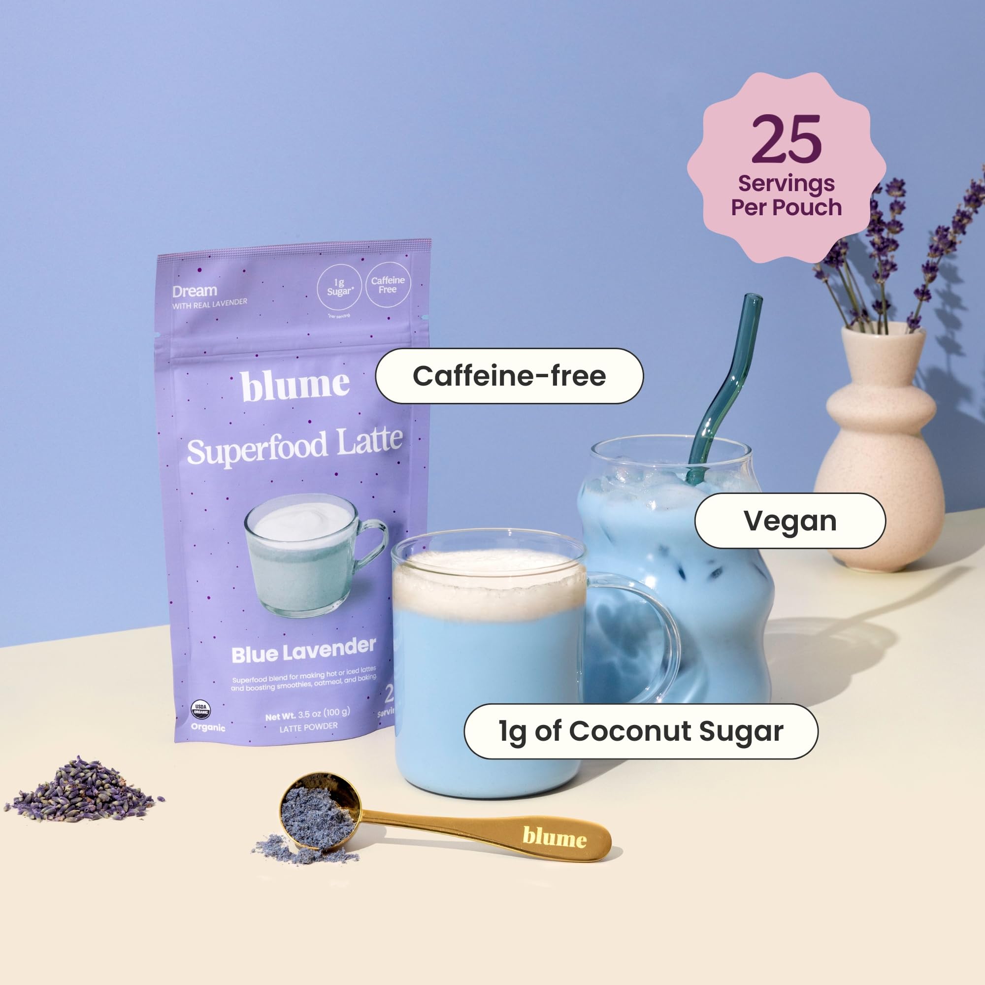 Blume Latte Lait de Coco en poudre, base crémeuse pour latte ou smoothie.