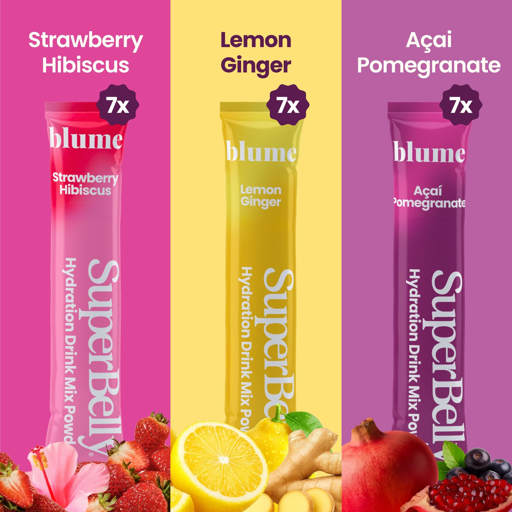 Blume SuperBelly — saveur fraise hibiscus, goût fruité et acidulé