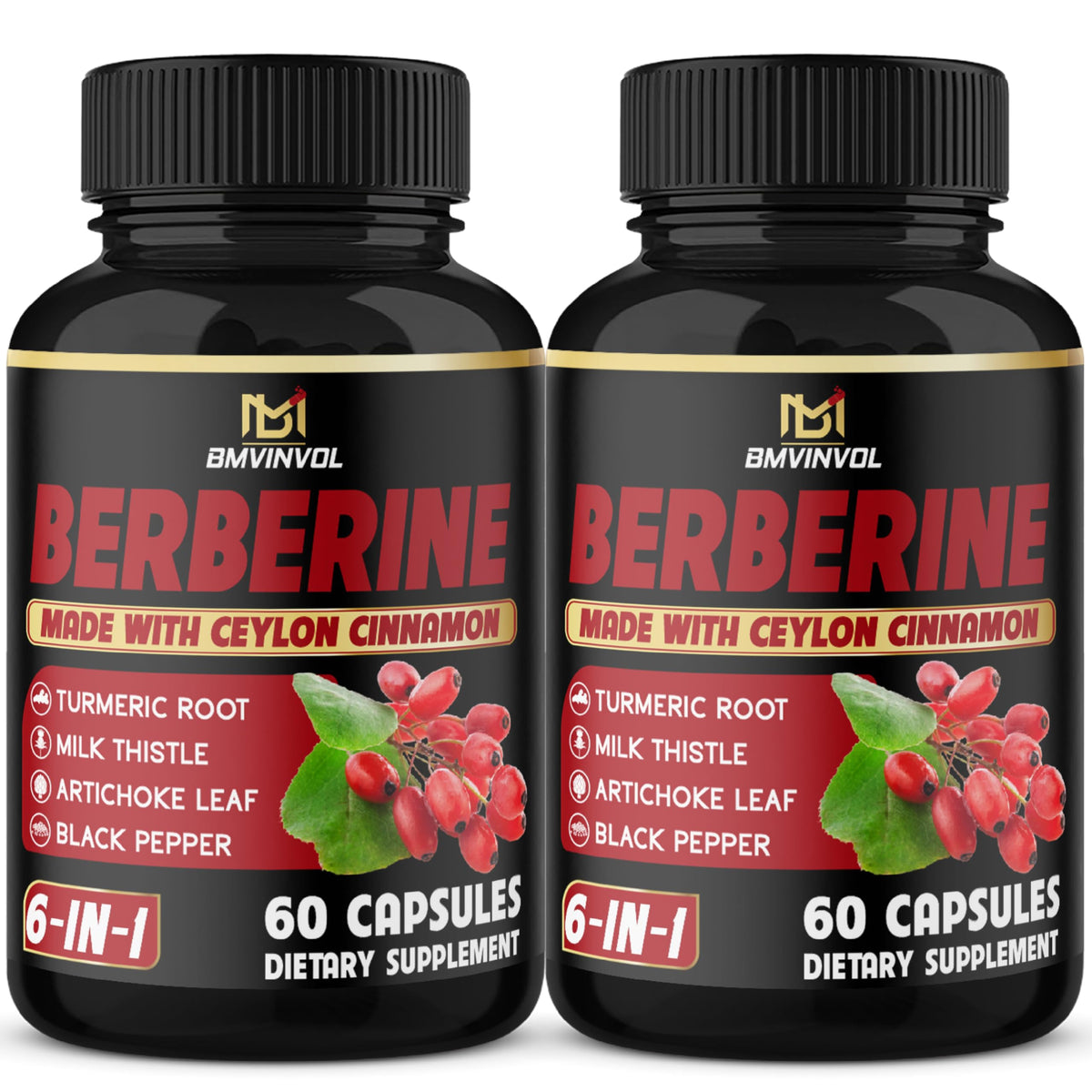 BMVINVOL Berberine capsules: prise quotidienne simple pour une routine équilibrée.