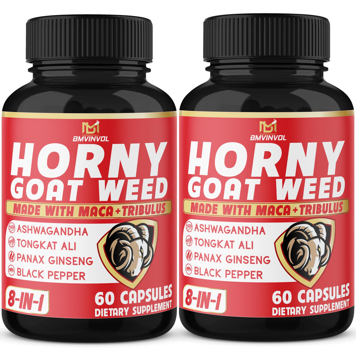 BMVINVOL: capsules Horny Goat Weed dans un flacon, soutien énergétique potentiel.