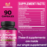BMVINVOL Complexe Arginine Citrulline, soutien potentiel à la production d'oxyde nitrique