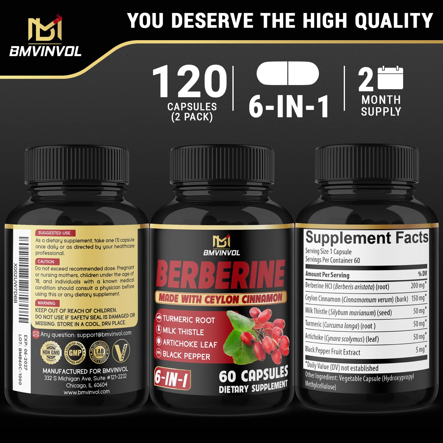 BMVINVOL Poivre Noir capsules: mélange harmonieux pour l'utilisation quotidienne.