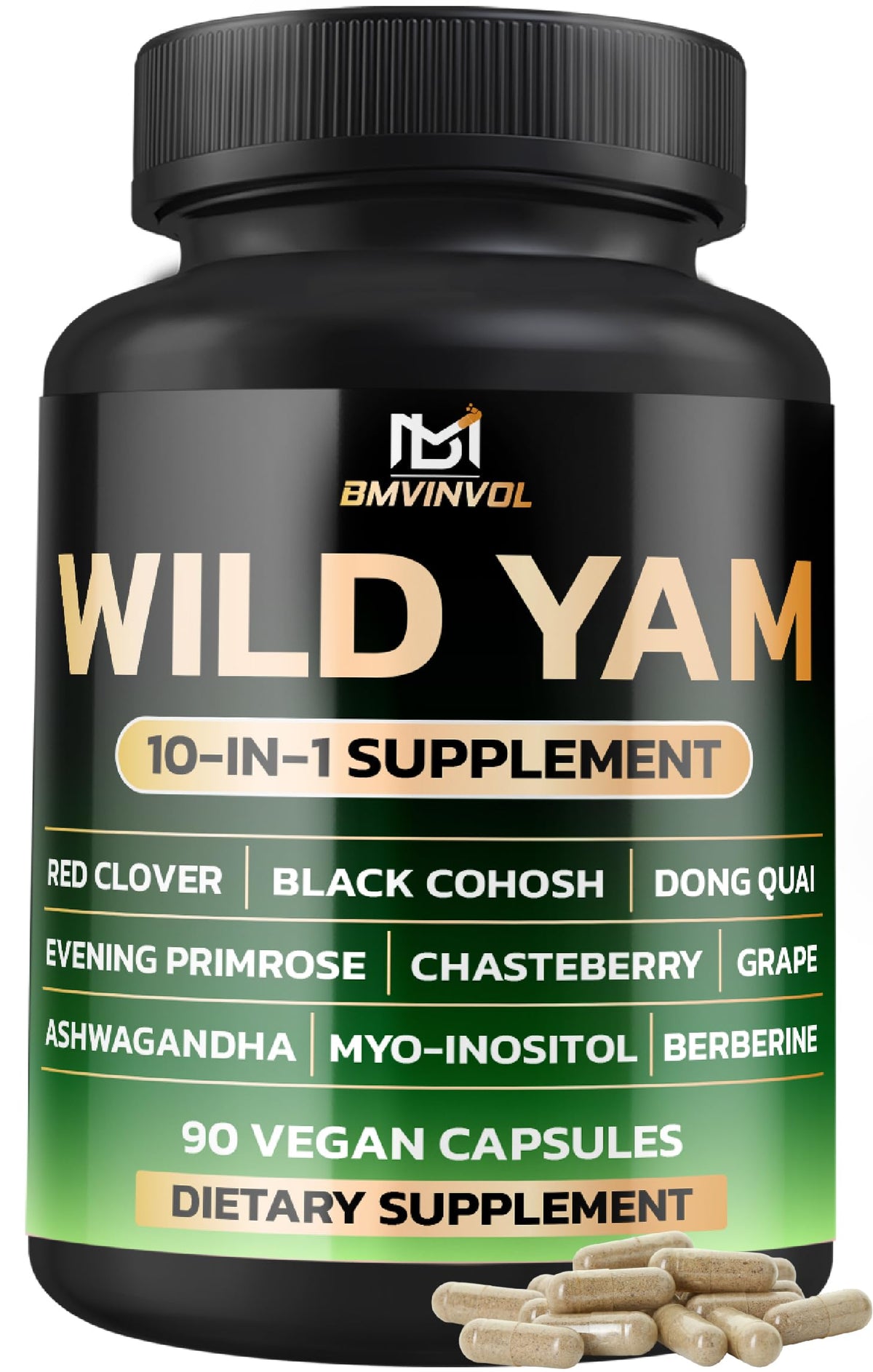 BMVINVOL Yam Sauvage bouteille — soutien potentiel à l'équilibre hormonal quotidien.