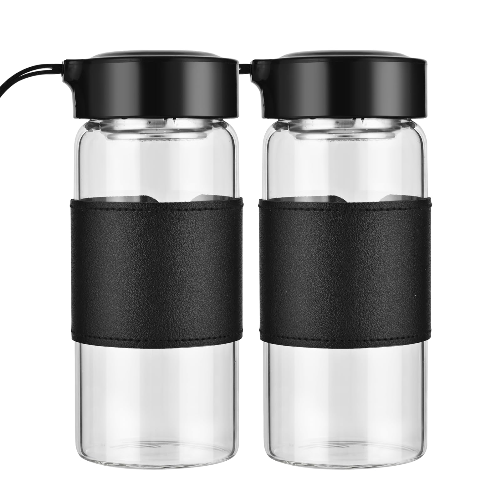 BNCWCQZ bouteille shaker en verre 16oz noir, pratique et résistante.