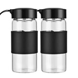 BNCWCQZ bouteille shaker en verre 16oz noir, pratique et résistante.