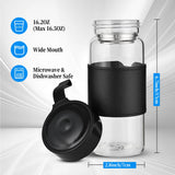Bouteille shaker en verre BNCWCQZ avec boule mélange inox 304 pour un mélange efficace