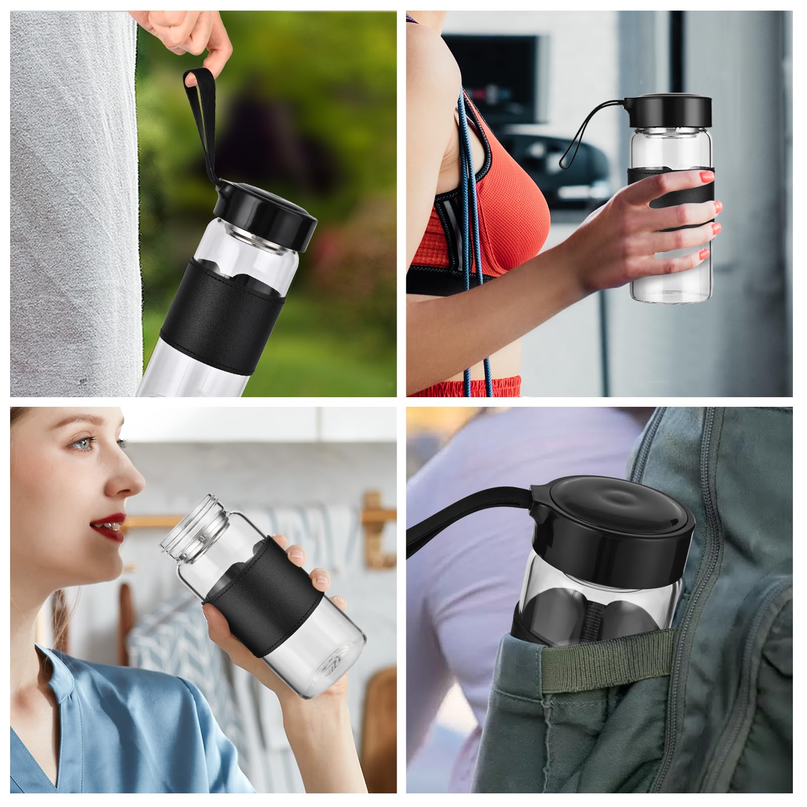 Ensemble BNCWCQZ de quatre bouteilles shaker en verre