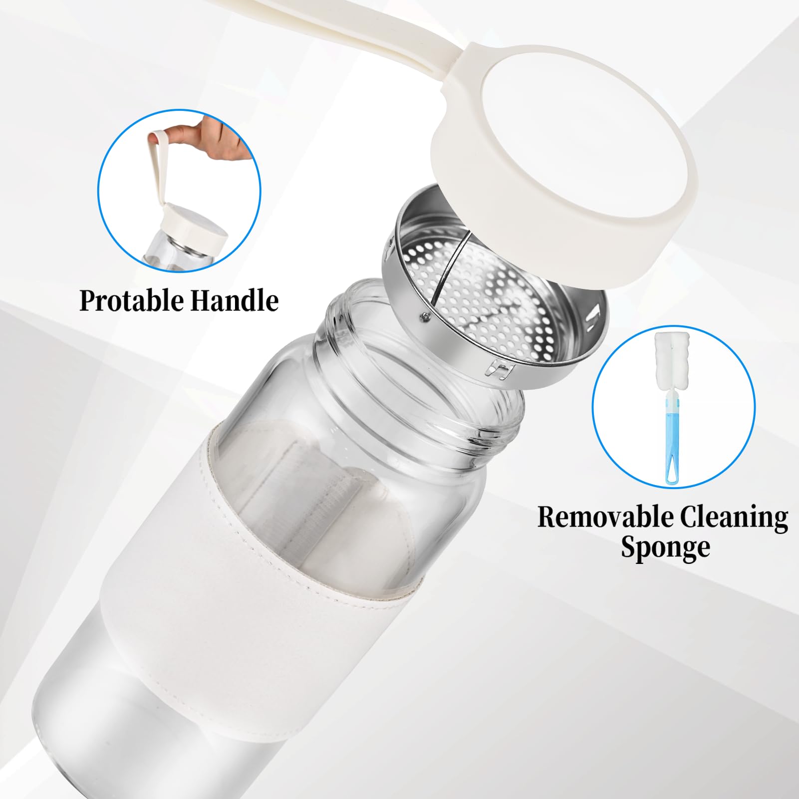 Filtre intégré du shaker BNCWCQZ pour éliminer les grumeaux et obtenir une boisson lisse