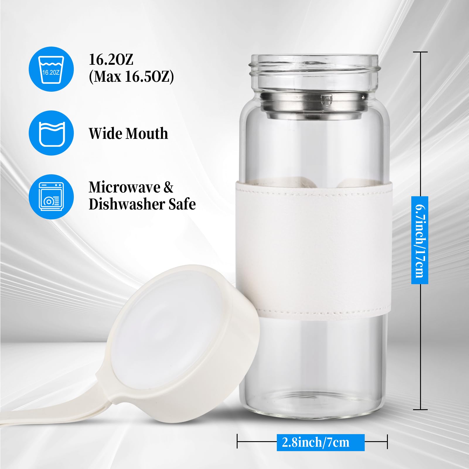 Verre borosilicaté du shaker BNCWCQZ, compatible micro-ondes et lave-vaisselle