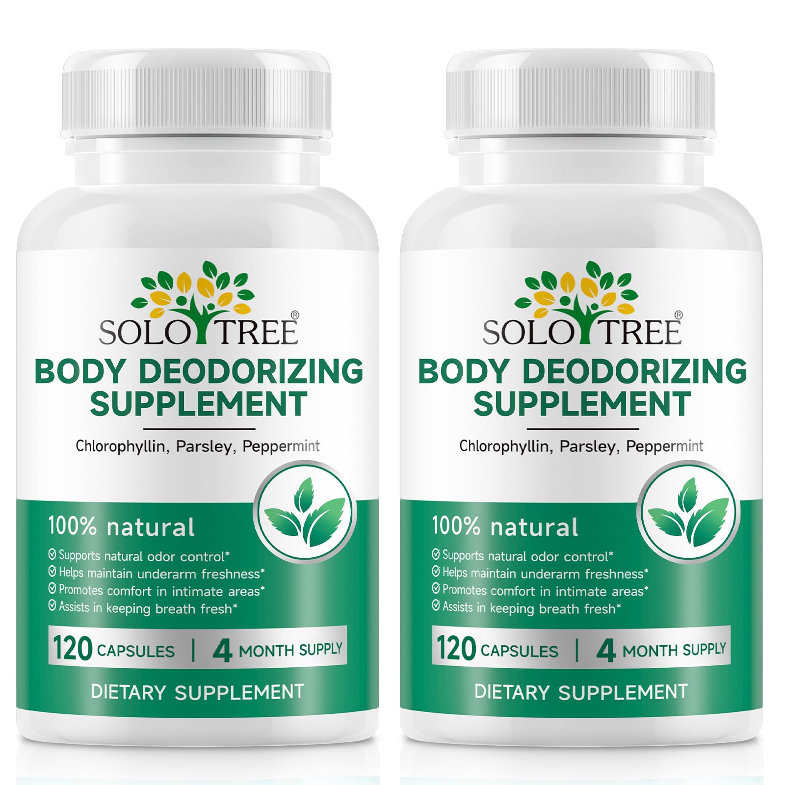 bnhulmxw 2-pack chlorophylle capsules bouteille – déodorant interne naturel et frais