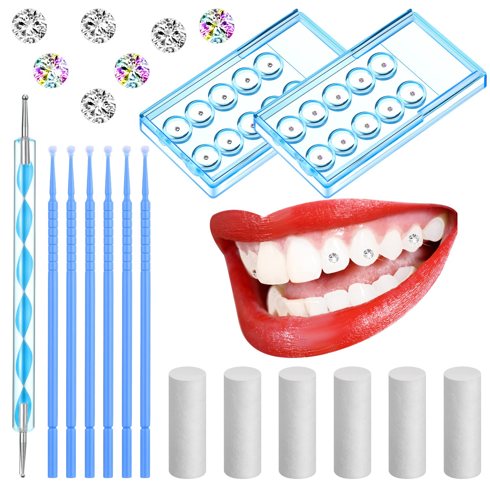 Boao kit gemmes dentaires 61 pièces, ensemble complet pour personnaliser votre sourire.