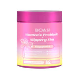 Boasi Probiotiques Femmes Gommes Ananas dans le bocal, goût fruité et soutien éventuel du microbiome intime.