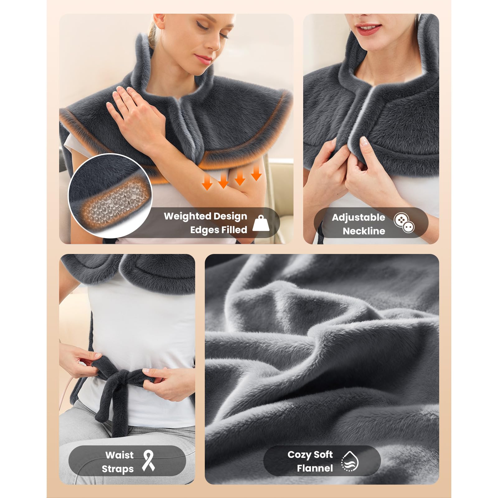 Câble long de 9 pieds sur le coussin chauffant BOB AND BRAD pour liberté de mouvement