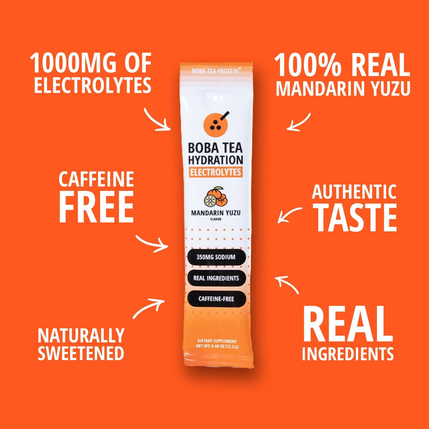 Éléments électrolytes et coco dans Boba Tea Protein, option saine et vegan.