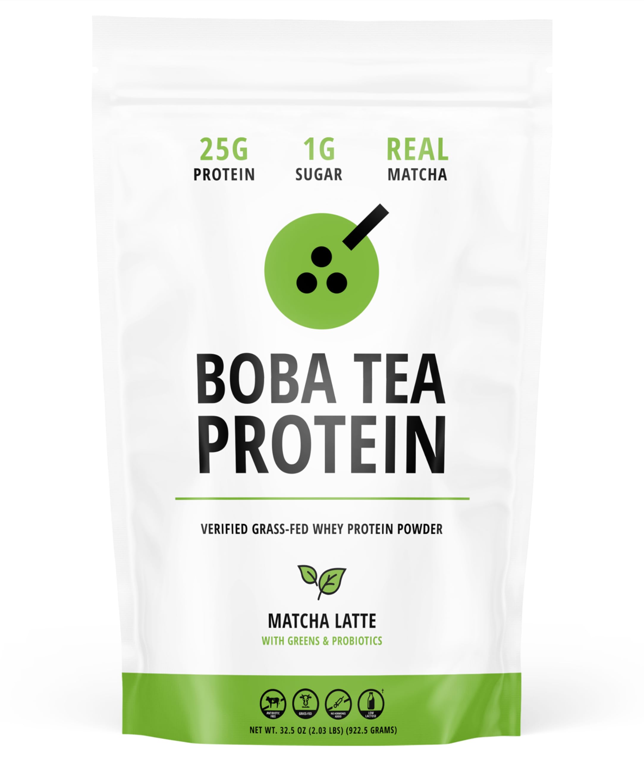Boba Tea Protein Matcha Latte en bouteille, protéine pratique à chaque portion.