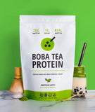 Boba Tea Protein Matcha Latte, ingrédients réels pour un goût authentique.