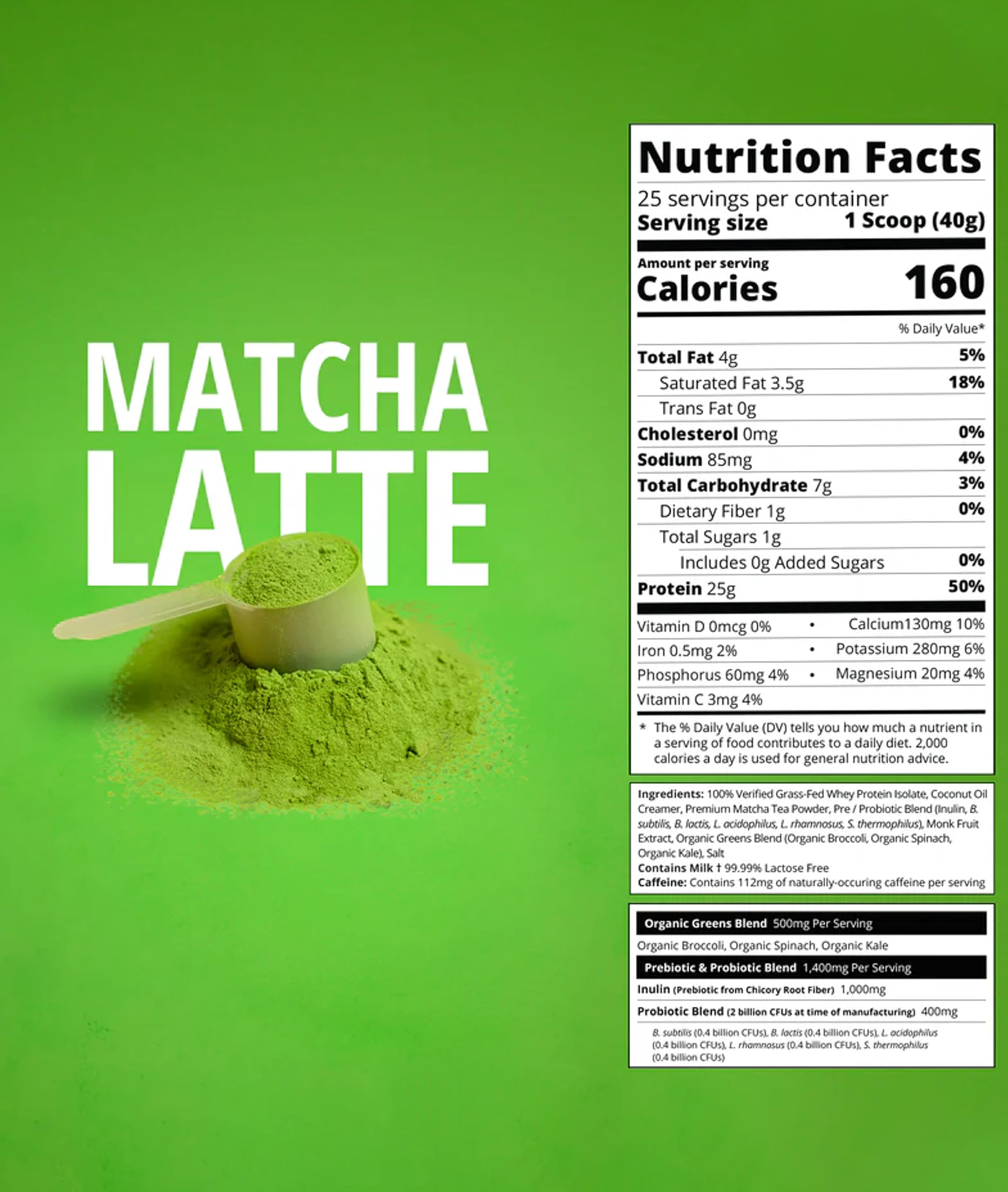 Boba Tea Protein Matcha Latte, matcha Nishio véritable, énergie naturelle et goût riche.