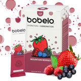 Bobelo paquets d'hydratation carbonatée fruitée, idéal pour une boisson rafraîchissante.