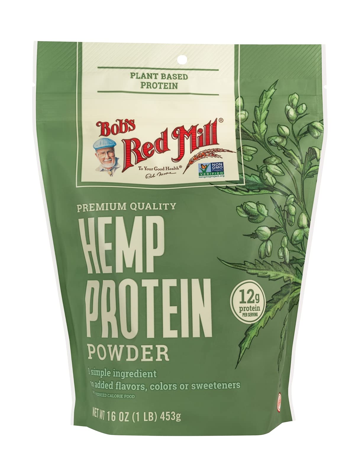 Bob's Red Mill protéine de chanvre en poudre près d'un bol de yaourt